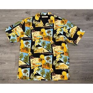 VTG Tommy Bahama Silk‎ Palm Springs Hawaiian SM Camp Shirt Magnum PI Cruise